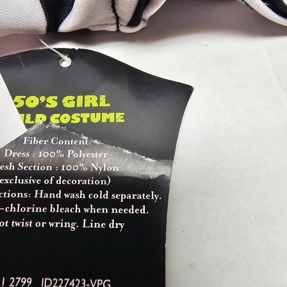 New 50s Girls Kid Child Pink Black Stripped Poodle Dog Dress Costume S Small 4 - Picture 10 of 15